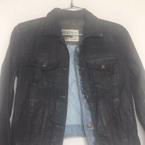 Zara Waxed Denim Jacket Size Small